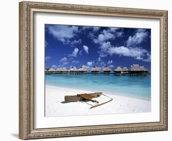 Beach at Bora Bora Nui Resort, Bora Bora, French Polynesia-Walter Bibikow-Framed Photographic Print