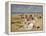 Beach at Courseulles-Henri Michel-Levy-Framed Premier Image Canvas