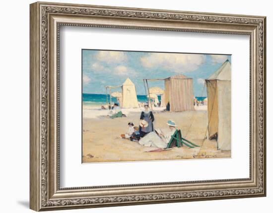 Beach at Dinard-Clarence Alphonse Gagnon-Framed Premium Giclee Print