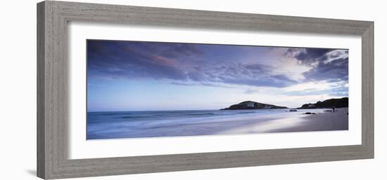 Beach at Dusk, Burgh Island, Bigbury-On-Sea, Devon, England-null-Framed Photographic Print