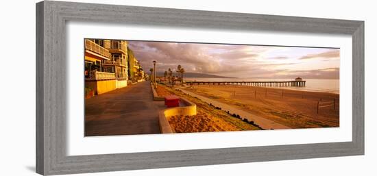 Beach at Dusk, Manhattan Beach, Los Angeles County, California, Usa-null-Framed Photographic Print