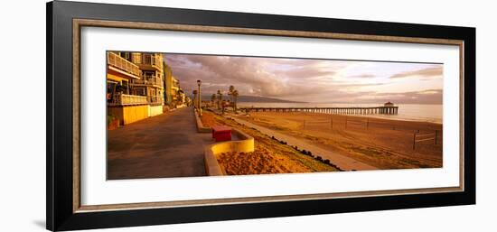 Beach at Dusk, Manhattan Beach, Los Angeles County, California, Usa-null-Framed Photographic Print