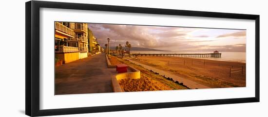Beach at Dusk, Manhattan Beach, Los Angeles County, California, Usa-null-Framed Photographic Print