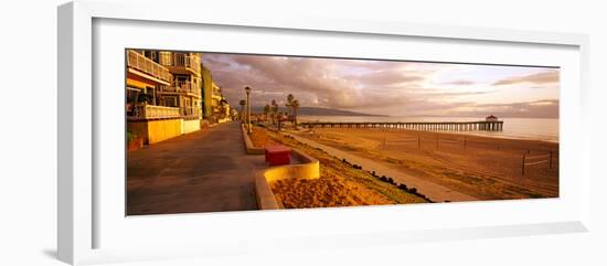 Beach at Dusk, Manhattan Beach, Los Angeles County, California, Usa-null-Framed Photographic Print