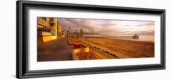 Beach at Dusk, Manhattan Beach, Los Angeles County, California, Usa-null-Framed Photographic Print