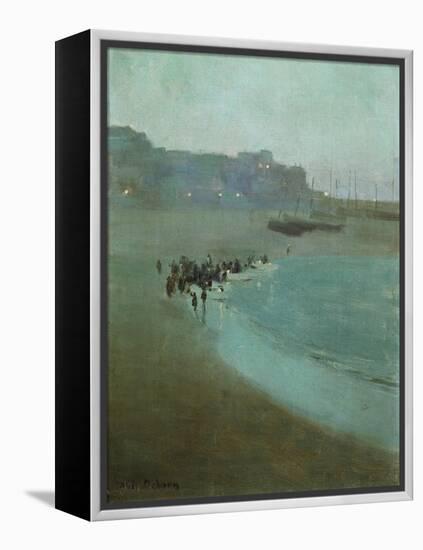 Beach at Dusk, St Ives Harbour, c.1895-William Evelyn Osborn-Framed Premier Image Canvas