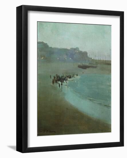 Beach at Dusk, St Ives Harbour, c.1895-William Evelyn Osborn-Framed Giclee Print