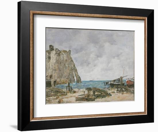 Beach at Etretat, 1890 (Oil on Canvas)-Eugene Louis Boudin-Framed Giclee Print