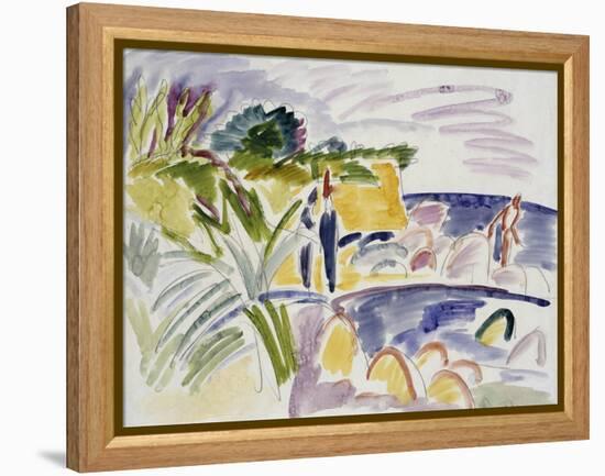 Beach at Fehmarn, 1913-Ernst Ludwig Kirchner-Framed Premier Image Canvas