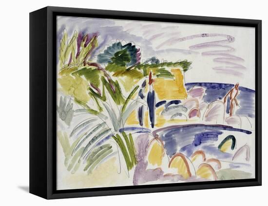 Beach at Fehmarn, 1913-Ernst Ludwig Kirchner-Framed Premier Image Canvas