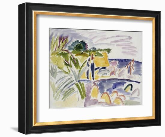 Beach at Fehmarn, 1913-Ernst Ludwig Kirchner-Framed Giclee Print