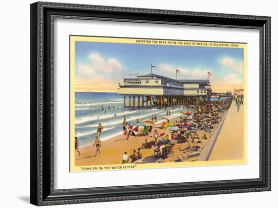 Beach at Galveston-null-Framed Art Print