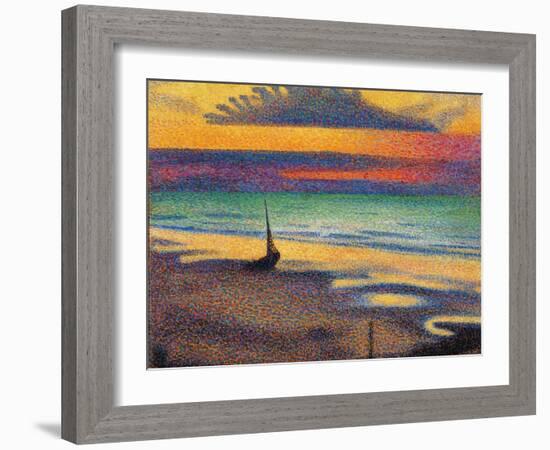 Beach at Heist-Georges Lemmen-Framed Art Print