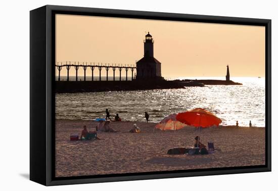 Beach at Indiana Dunes, Indiana, USA-Anna Miller-Framed Premier Image Canvas