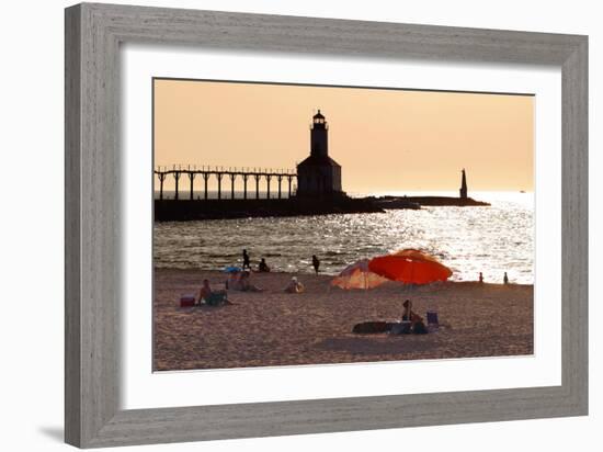 Beach at Indiana Dunes, Indiana, USA-Anna Miller-Framed Photographic Print