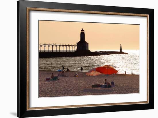 Beach at Indiana Dunes, Indiana, USA-Anna Miller-Framed Photographic Print