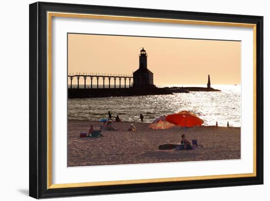 Beach at Indiana Dunes, Indiana, USA-Anna Miller-Framed Photographic Print