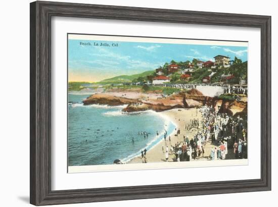 Beach at La Jolla Cove, San Diego, California-null-Framed Art Print