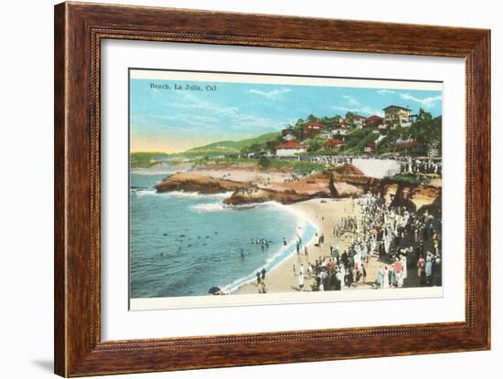 Beach at La Jolla Cove, San Diego, California-null-Framed Art Print