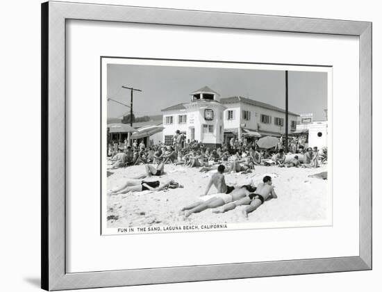 Beach at Laguna Beach-null-Framed Art Print