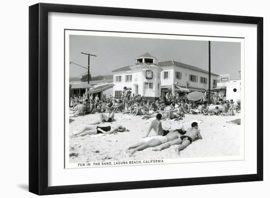 Beach at Laguna Beach-null-Framed Art Print
