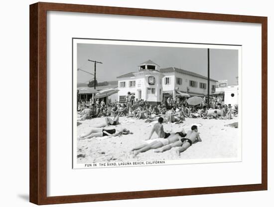 Beach at Laguna Beach-null-Framed Art Print