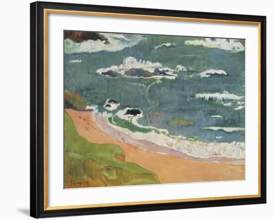 Beach at Le Pouldu, 1889-Paul Gauguin-Framed Giclee Print