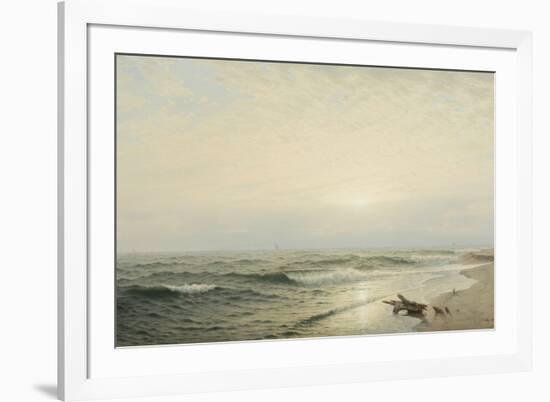 Beach at Long Branch: Sunrise, 1872 (Oil on Canvas)-William Trost Richards-Framed Giclee Print