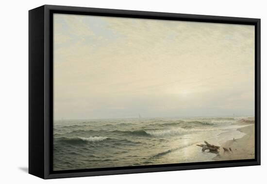 Beach at Long Branch: Sunrise, 1872 (Oil on Canvas)-William Trost Richards-Framed Premier Image Canvas