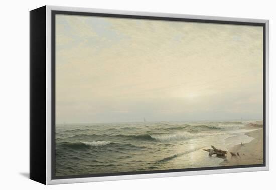 Beach at Long Branch: Sunrise, 1872 (Oil on Canvas)-William Trost Richards-Framed Premier Image Canvas