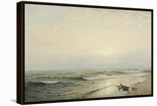 Beach at Long Branch: Sunrise, 1872 (Oil on Canvas)-William Trost Richards-Framed Premier Image Canvas