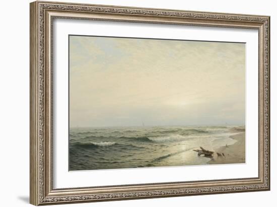 Beach at Long Branch: Sunrise, 1872 (Oil on Canvas)-William Trost Richards-Framed Giclee Print