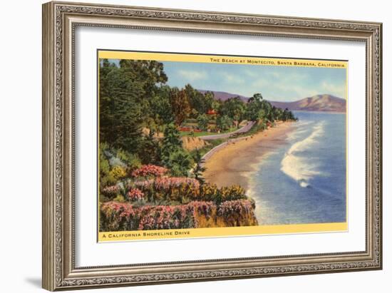 Beach at Montecito, Santa Barbara, California-null-Framed Art Print