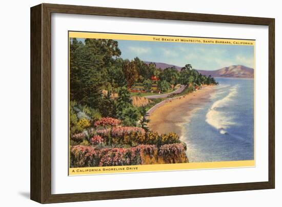 Beach at Montecito, Santa Barbara, California-null-Framed Art Print