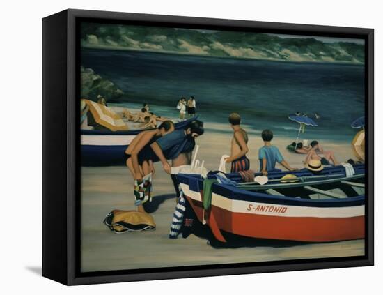 Beach at Nerja-Dale Kennington-Framed Premier Image Canvas