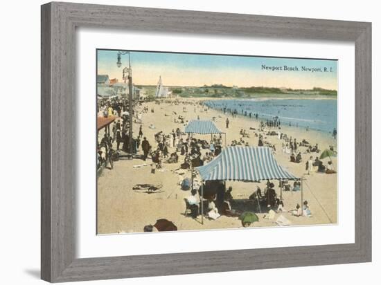 Beach at Newport, Rhode Island-null-Framed Art Print