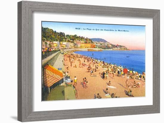 Beach at Nice, France-null-Framed Art Print