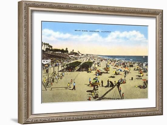 Beach at Oceanside, California-null-Framed Art Print