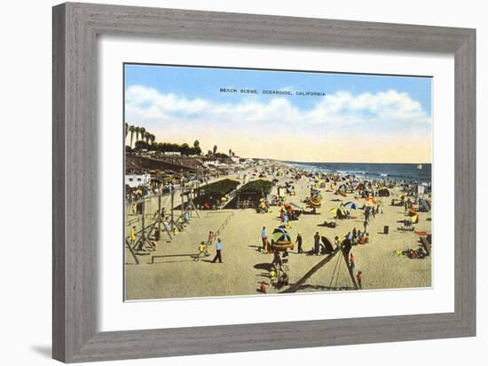 Beach at Oceanside, California-null-Framed Art Print