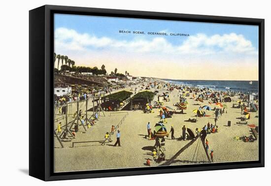 Beach at Oceanside, California-null-Framed Stretched Canvas