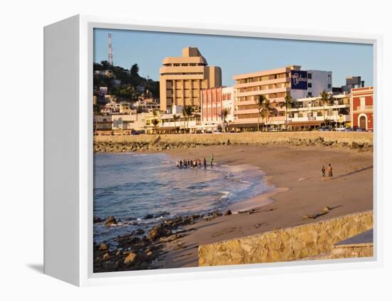 Beach at Olas Altas in Late Afternoon, Mazatlan, Mexico-Charles Sleicher-Framed Premier Image Canvas