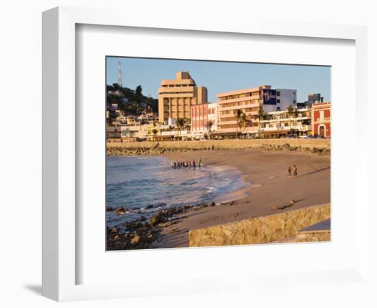 Beach at Olas Altas in Late Afternoon, Mazatlan, Mexico-Charles Sleicher-Framed Photographic Print