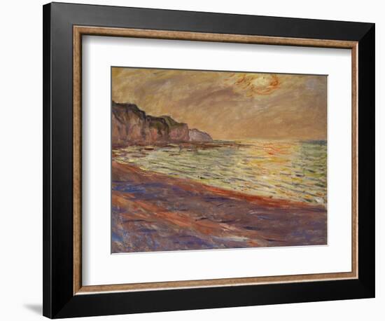 Beach at Pourville, Sunset, 1882-Claude Monet-Framed Giclee Print