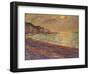 Beach at Pourville, Sunset, 1882-Claude Monet-Framed Giclee Print