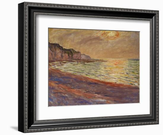 Beach at Pourville, Sunset, 1882-Claude Monet-Framed Giclee Print