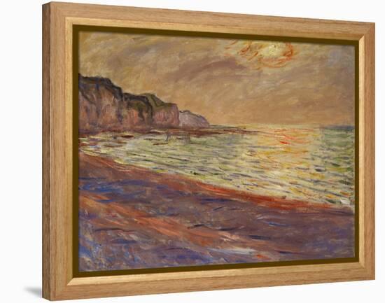 Beach at Pourville, Sunset, 1882-Claude Monet-Framed Premier Image Canvas