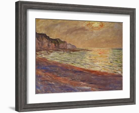 Beach at Pourville, Sunset, 1882-Claude Monet-Framed Giclee Print