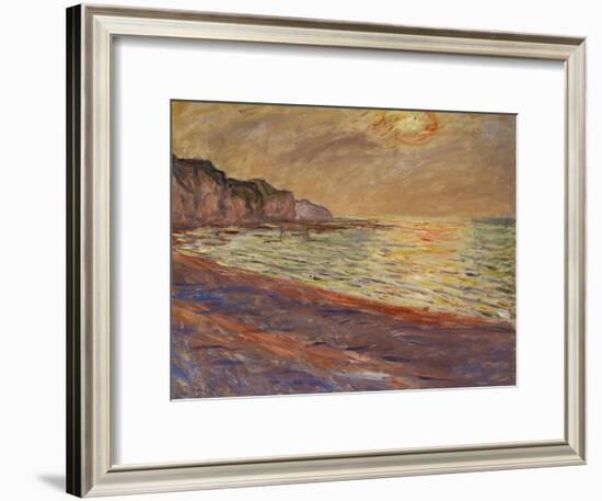 Beach at Pourville, Sunset, 1882-Claude Monet-Framed Giclee Print