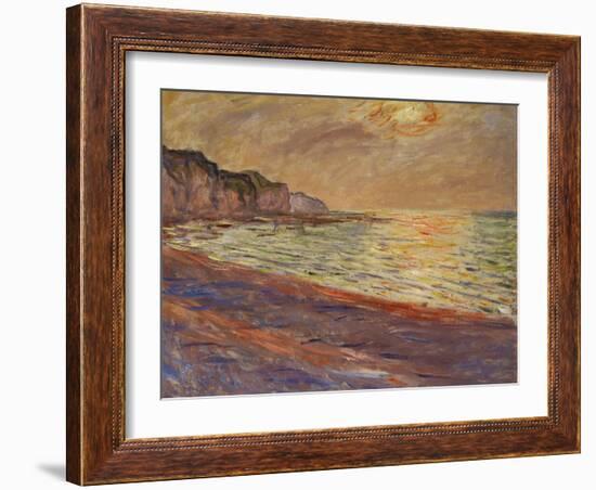 Beach at Pourville, Sunset, 1882-Claude Monet-Framed Giclee Print