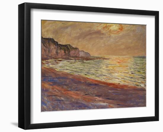 Beach at Pourville, Sunset, 1882-Claude Monet-Framed Giclee Print